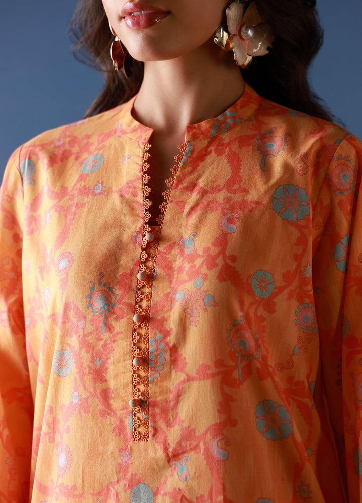 Mirha by Sahar Unstitched Printed Lawn 3 Piece Suit SS1-26-02 Amber Petals - Summer Collection