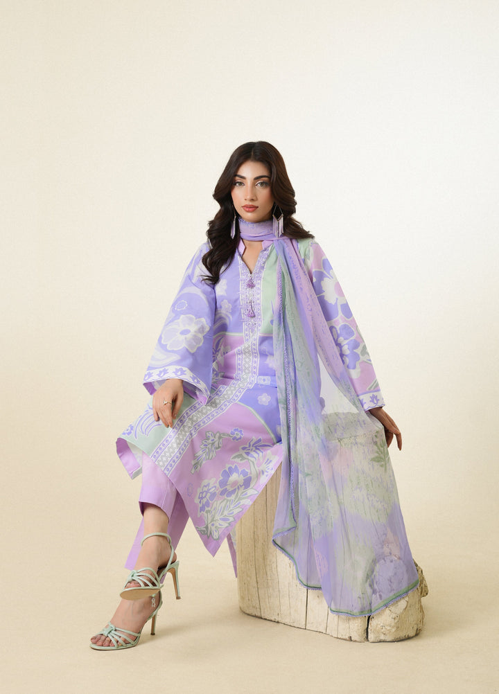 Zar e Jahan by Huma Gul Unstitched Printed Lawn 3 Piece Suit MEHARHG-902 - Casual Collection