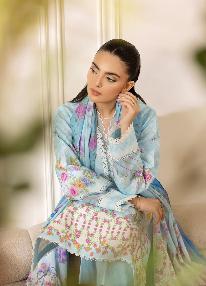 Nissa by RajBari Unstitched Printed Lawn 3 Piece Suit RB26ULN D-08 - Casual Collection