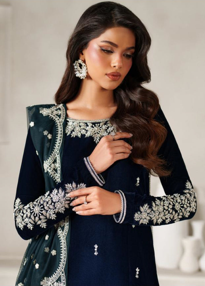 Zarif Exclusive Unstitched Velvet Embroidered Suits 3 Piece ZRF25VE ZRF-V-02 - Festive Collection