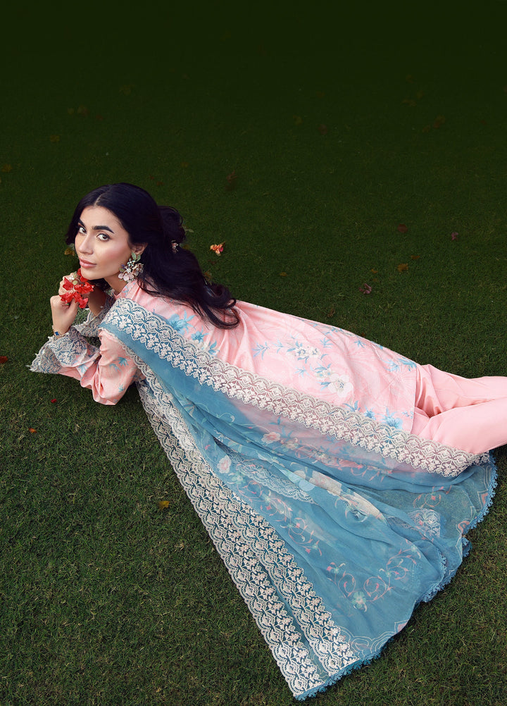 Mirha by Sahar Unstitched Embroidered Lawn 3 Piece Suit SS1-26-39 Blush Azure - Summer Collection