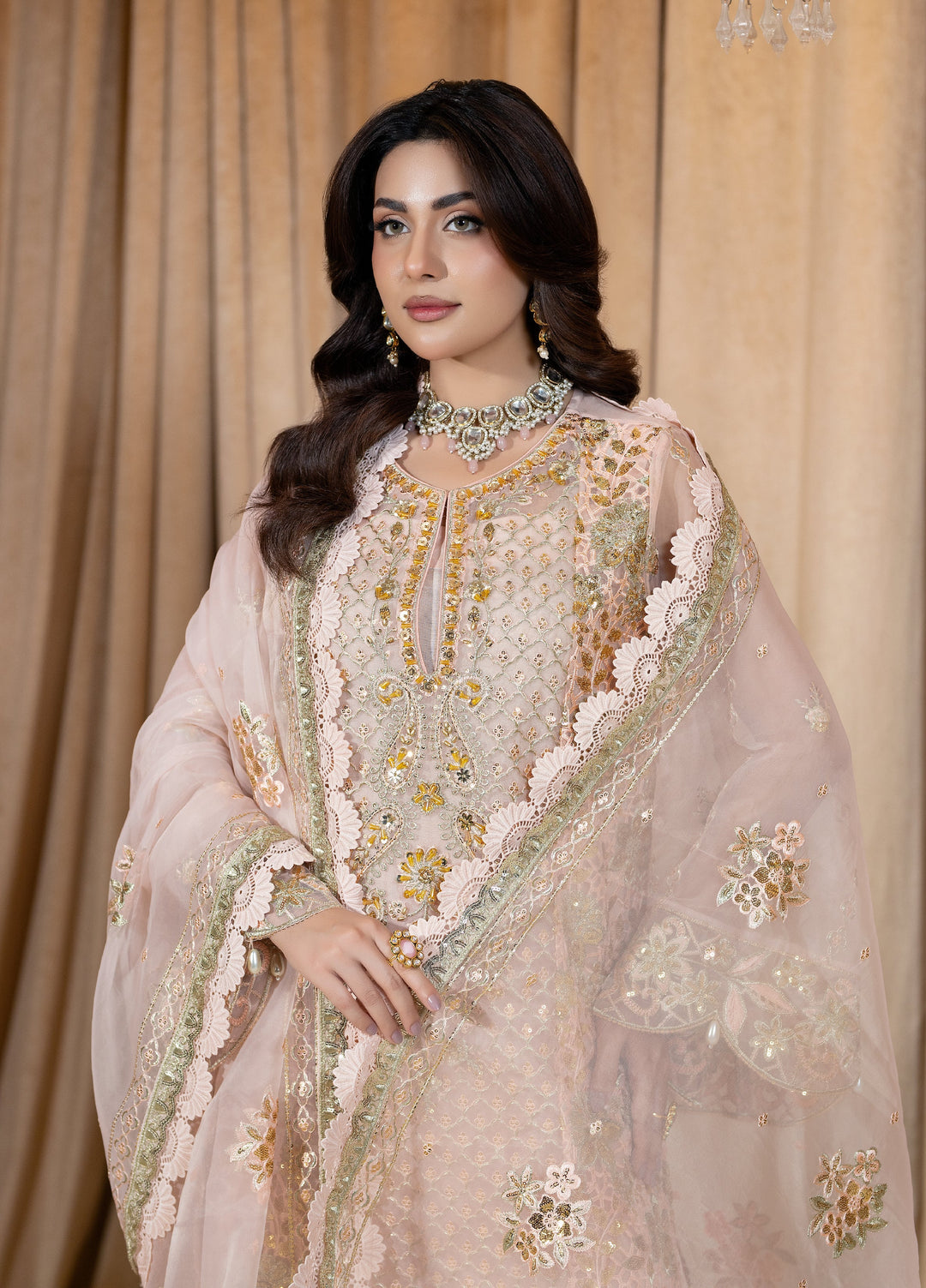 Maah-e-Noor Raum by Sarb Unstitched Embroidered Organza 3 Piece Suit RS26UMN MWF-02 - Wedding Collection