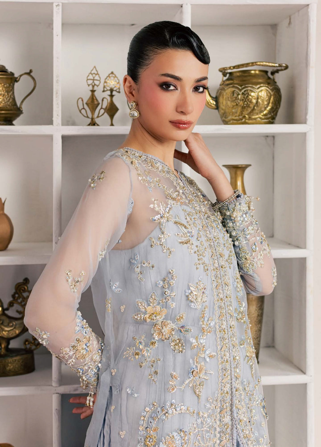 Sorelle by Aylin Unstitched Hand work Organza 3 Piece Suit AY26US Azura - Festive Collection