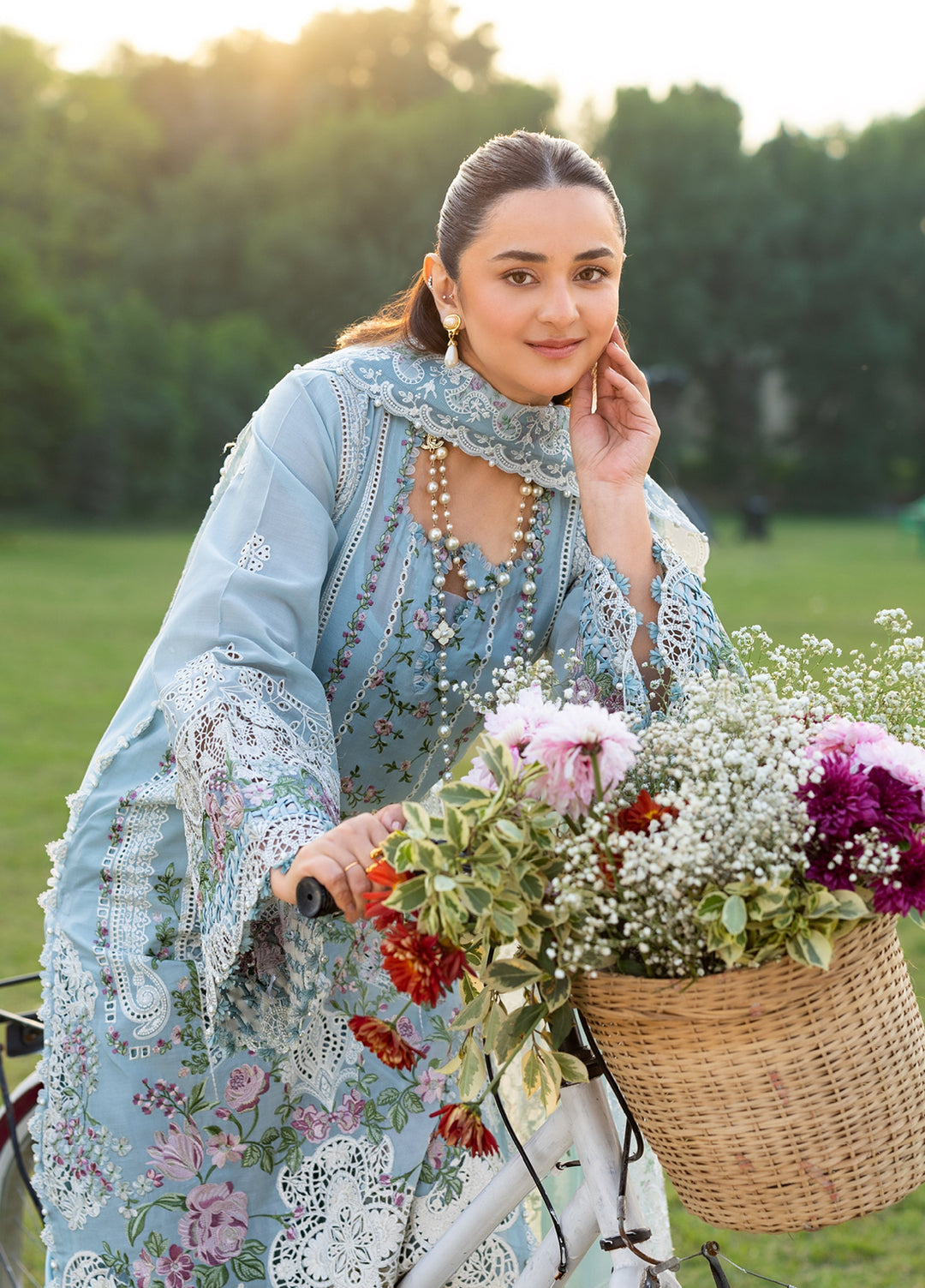 Elaf Premium Unstitched Embroidered Luxury Lawn 3 Piece Suit EL26UPL ELY-7 MORNING DRIZZLE - Summer Collection