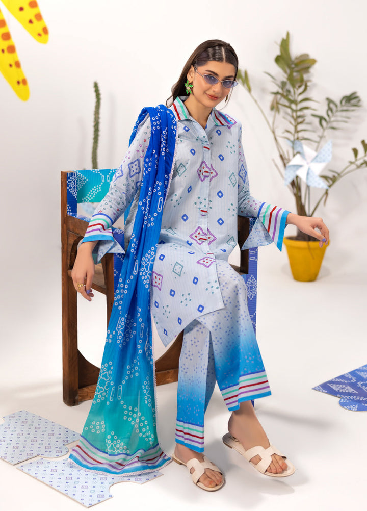 Coco Popup by Al Zohaib Unstitched Printed Lawn 3 Piece Suit AZ26UCP D-4 - Summer Collection