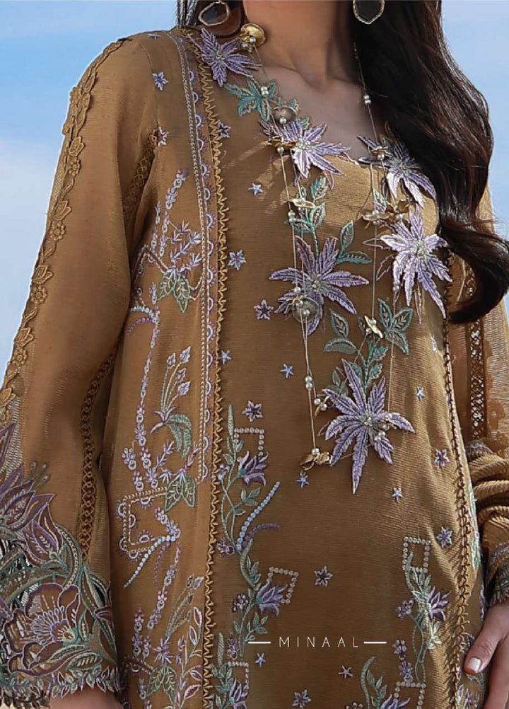 Rang Rasiya Premium Unstitched Embroidered Cotton Net 3 Piece Suit RR26UP D-13 Minaal - Festive Collection