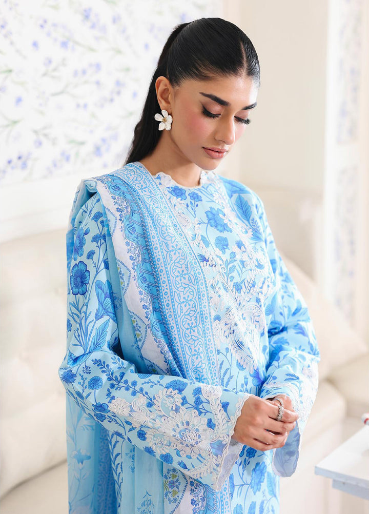Nissa Floral Symphony by Rajbari Unstitched Lawn Embroidered 3 Piece Suit RB26UNF D-07 - Summer Collection