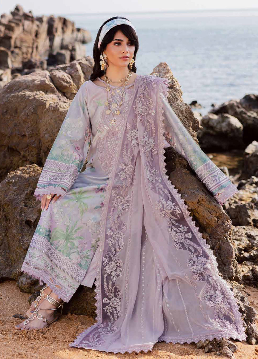 Nureh Unstitched Embroidered Silk 3 Piece Suit NU26US S-24 - Festive Collection