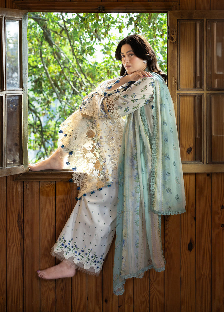 Elaf Premium Chikankari Unstitched Printed Lawn 3 Piece Suit EL26UPC ERC-1A SAHIL - Summer Collection