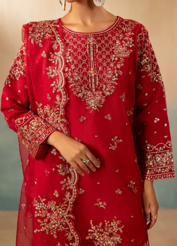 Signature by Diara Couture Pret Luxury Embroidered 3 Piece Raw Silk Jugnu-Df-44-Hot Pink - Formals Collection