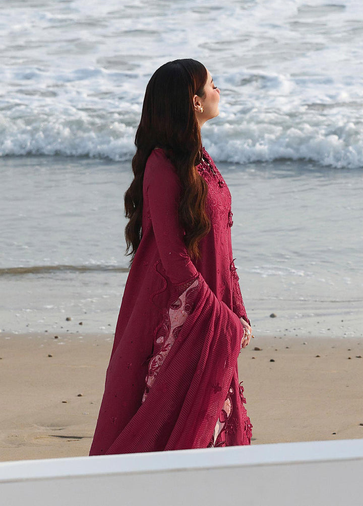 Sahil by Qalamkar Unstitched Embroidered Luxury Lawn 3 Pcs Suit QLK26US SA-14 Nelam - Summer