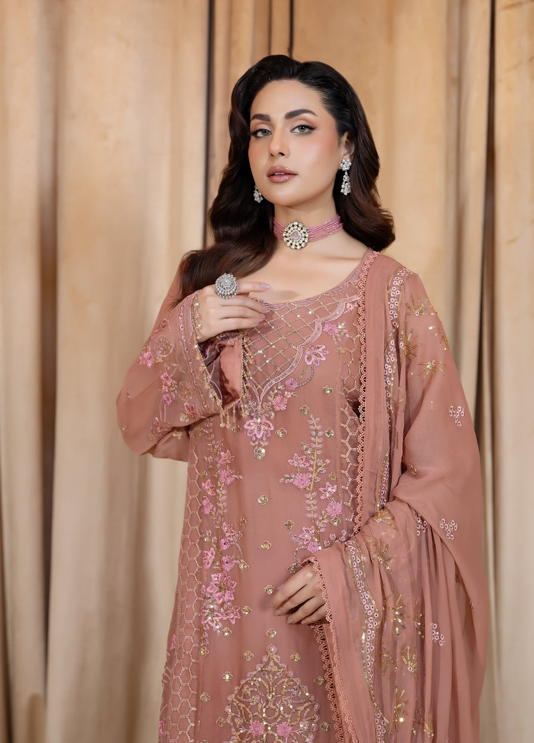 Daastan Raum by Sarb Unstitched Embroidered Chiffon 3 Piece Suit RS26UCD DCL-01 - Festive Collection