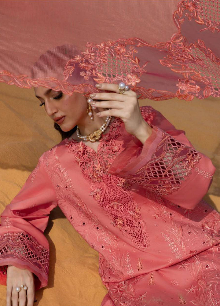 Rang Rasiya Premium Unstitched Embroidered Lawn 3 Piece Suit RR26UP D-1 Elnaz - Festive Collection