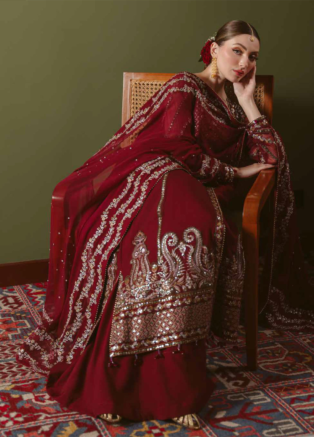 Elaya by Nureh Unstitched Embroidered Chiffon 4 Piece Suit NU26UEF NEL-92 - Festive Collection