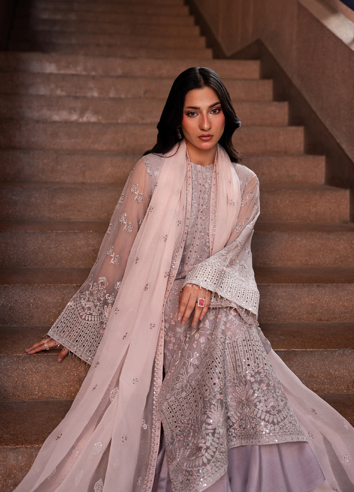 Lazawal by Lavish Premium Unstitched Embroidered Chiffon 3 Piece Suit LVP26UCL Lavender Glow - Festive Collection