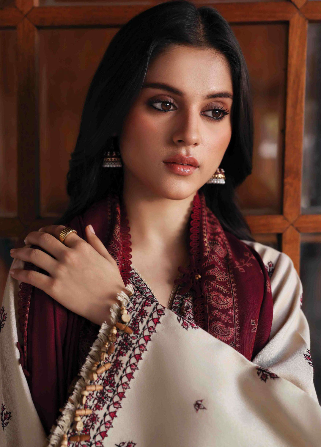 Amaris by Republic Womenswear Unstitched Luxury Shawl Karandi Embroidered Suits 3 Piece RW25AS D-2 - Winter Collection