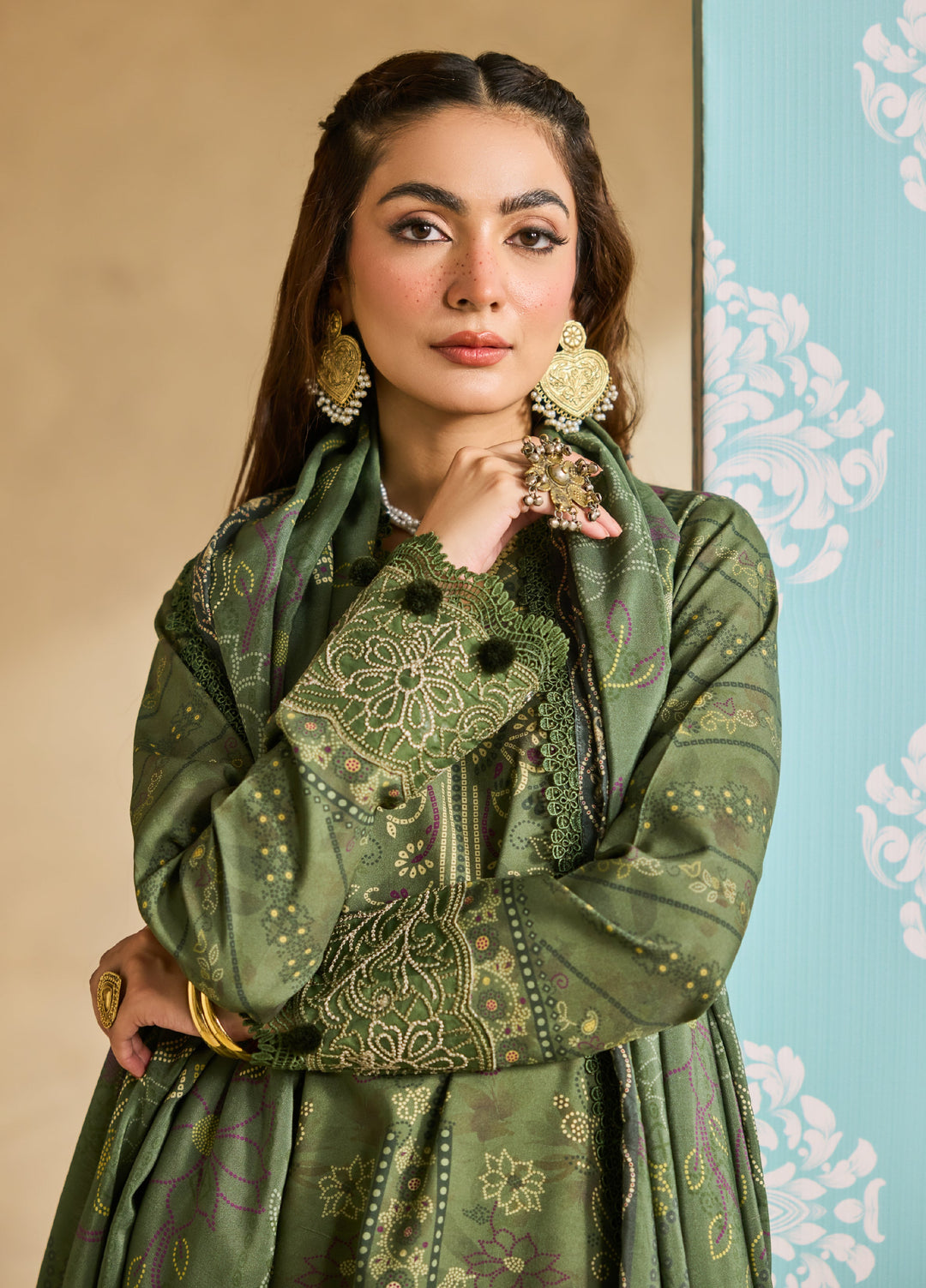 Zync by Florent One Nation Unstitched Khaddar Embroidered Suits 3 Piece FL25ON FL-8A - Winter Collection