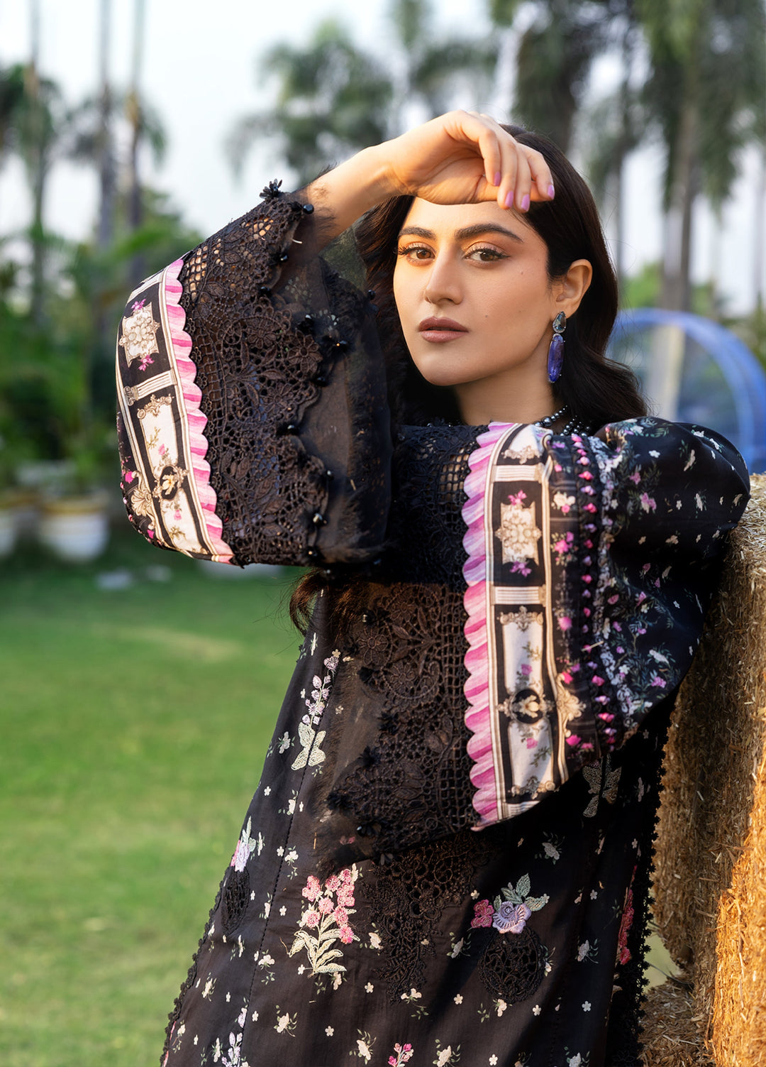 Elaf Premium Chikankari Unstitched Printed Lawn 3 Piece Suit EL26UPC ERC-7A ARZO - Summer Collection