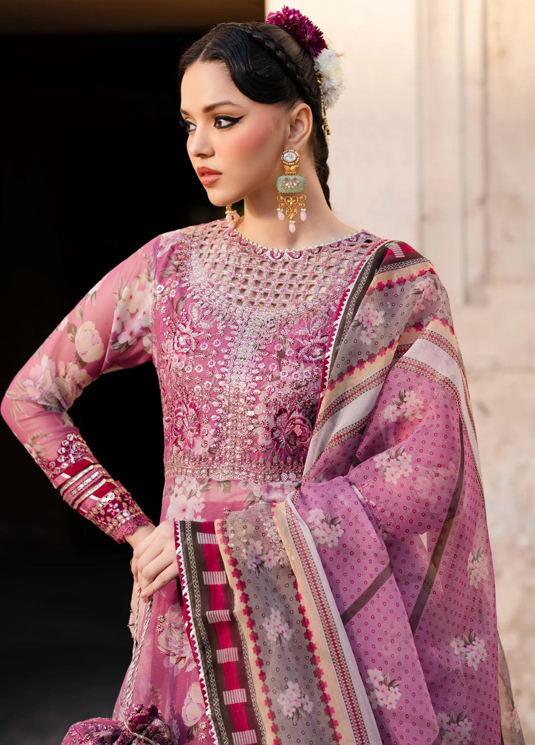 Xenia Formal Unstitched Luxury Chiffon Suits 3 Piece XE25FL Bano - Formals Collection