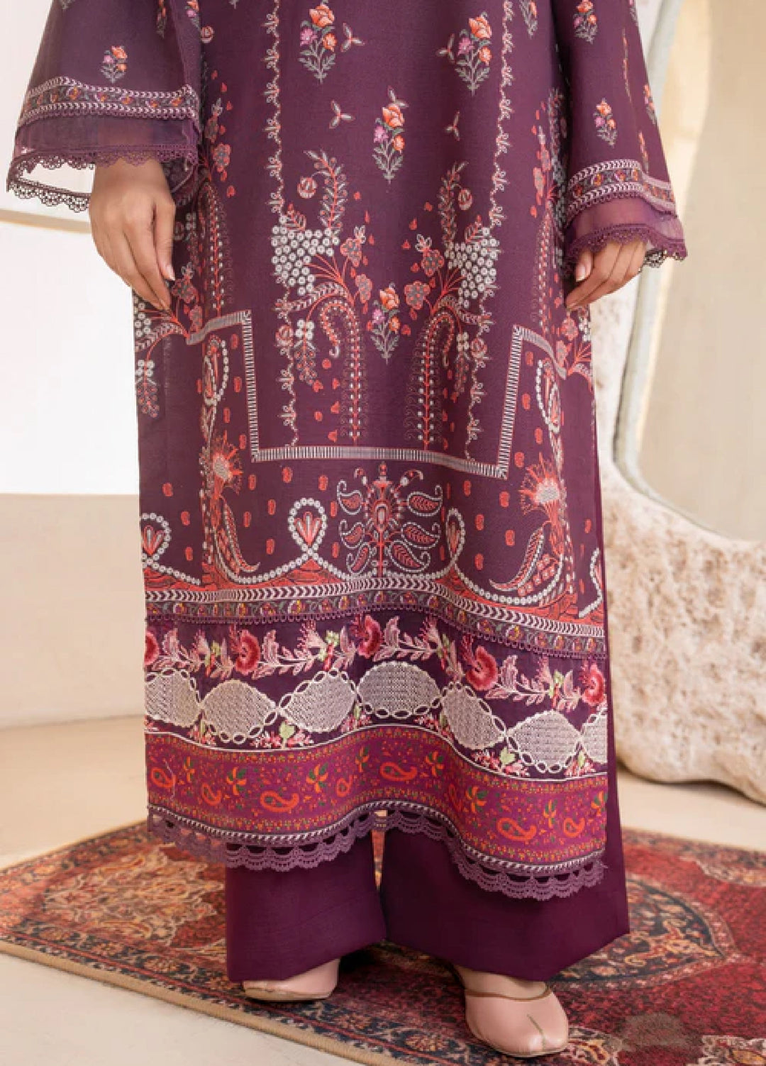 Jugnu by Chandan Nagri Women Pret Embroidered Khaddar 3 Piece Suit Dina - Winter Collection