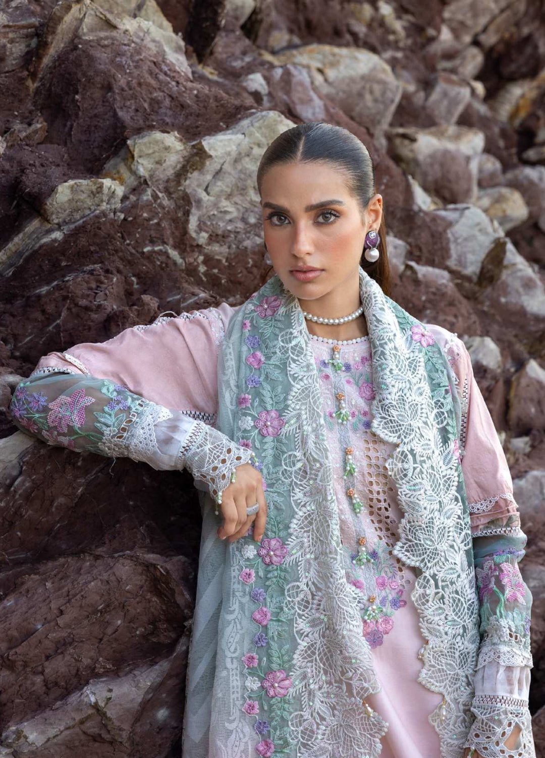 Mahiymaan by Al Zohaib Unstitched Embroidered Luxury Lawn 3 Piece Suit AZ26UM D-4 - Festive Collection