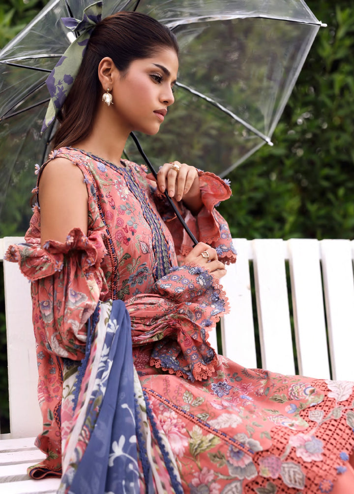 Belladore by Elaf Premium Unstitched Printed Lawn 3 Piece Suit EL26ULB Lovelle EPA-3B - Summer Collection