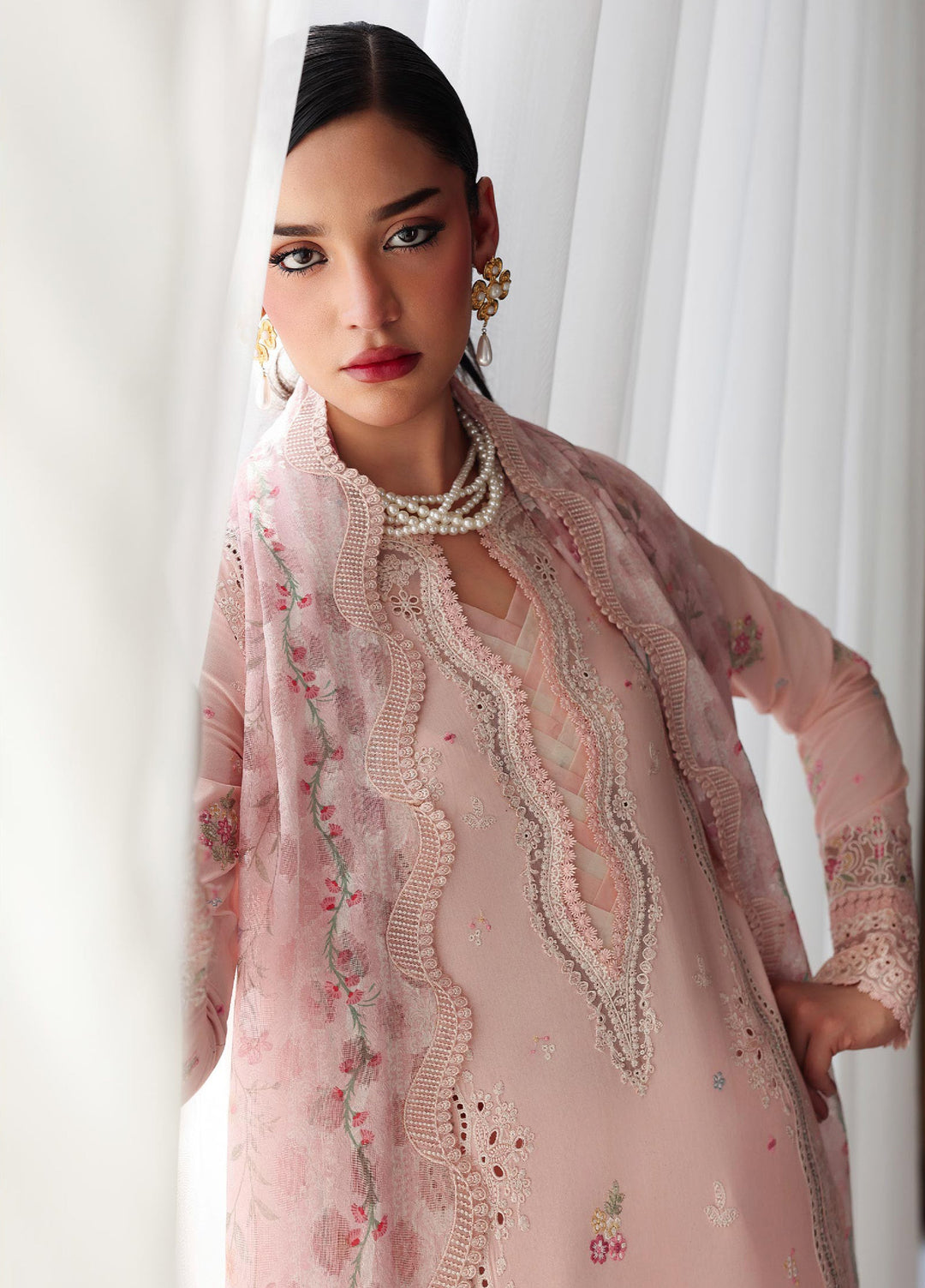 Q Line by Qalamkar Unstitched Embroidered Lawn 3 Piece Suit QLK26ULQ NAIRA QKL-4 - Festive Collection