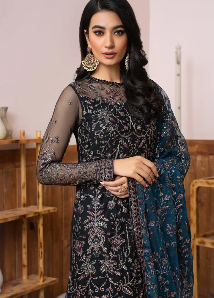 Zarif Women Unstitched Embroidered Net 3 Piece Suit ZR26UFC ZLM 02 ZIMMEL - Festive Collection