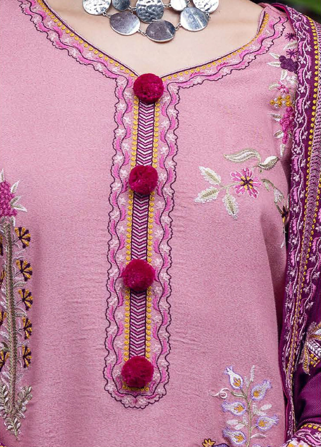 Symphony Hemline by Mushq Unstitched Karandi Embroidered 3 Piece MU25SK Opal Gleam - Winter Collection