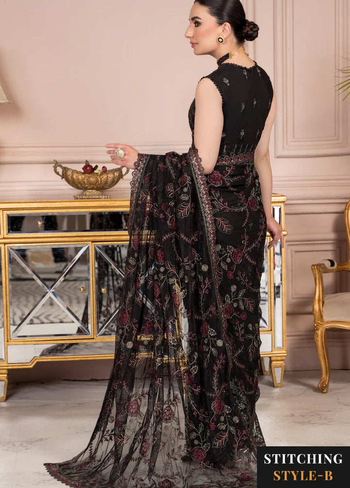Zarif Women Unstitched Embroidered Net 3 Piece Suit ZR26UFC ZA 03 BLACK AFFAIR - Festive Collection