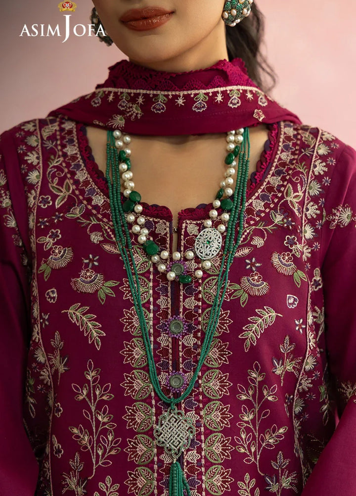Asim Jofa Unstitched Embroidered Luxury Lawn 3 Piece Suit AJ26ULL AJULW-02 - Festive Collection