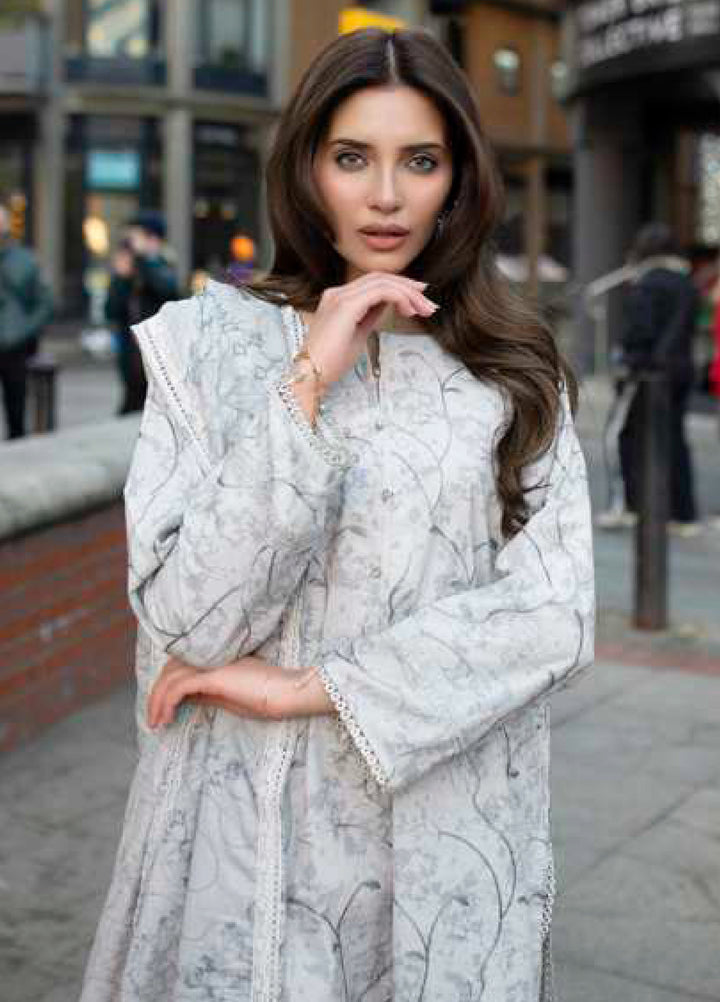 AL Zohaib Dhagakari Unstitched Embroidered Lawn 3 Piece Suit AZ26UD D-5 - Summer Collection