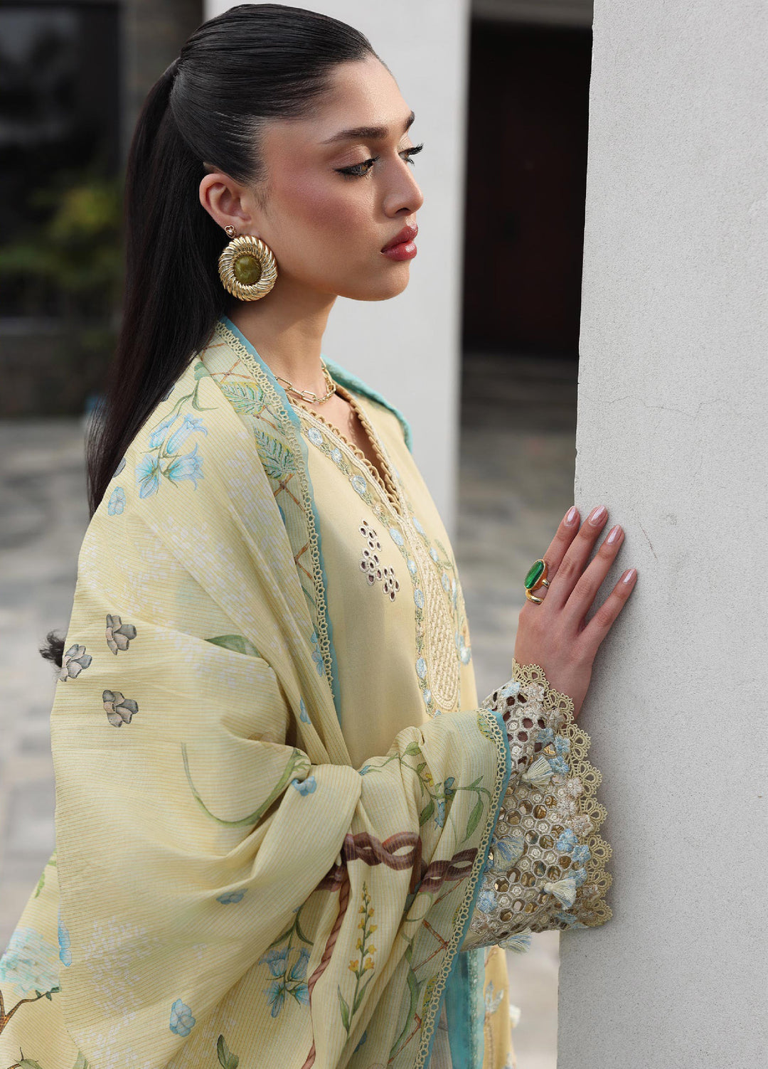 Q Line by Qalamkar Unstitched Embroidered Lawn 3 Piece Suit QLK26ULQ MEIRA QKL-11 - Festive Collection