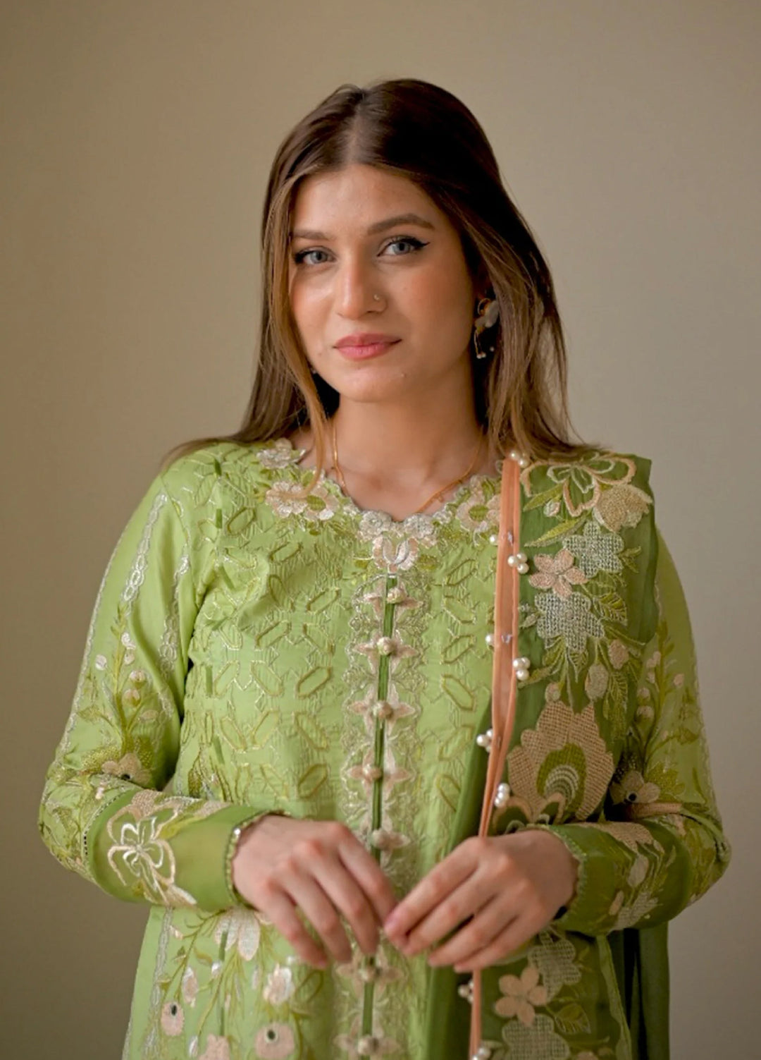 Shurooq Unstitched Luxury Lawn Embroidered 3 Piece SQ25 D-01 Olivia - Festive Collection