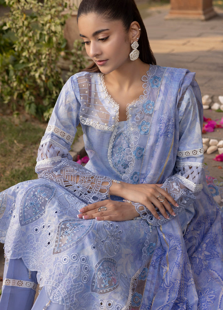 Al Zohaib Applique Kari Unstitched Embroidered Lawn 3 Piece Suit AZ26UAL D-11 - Casual Collection