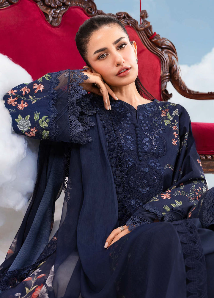 M Basics by Maria B Unstitched Embroidered Lawn 3 Piece Suit MB26SSEL MB-CUSV14-07B - Eid Collection