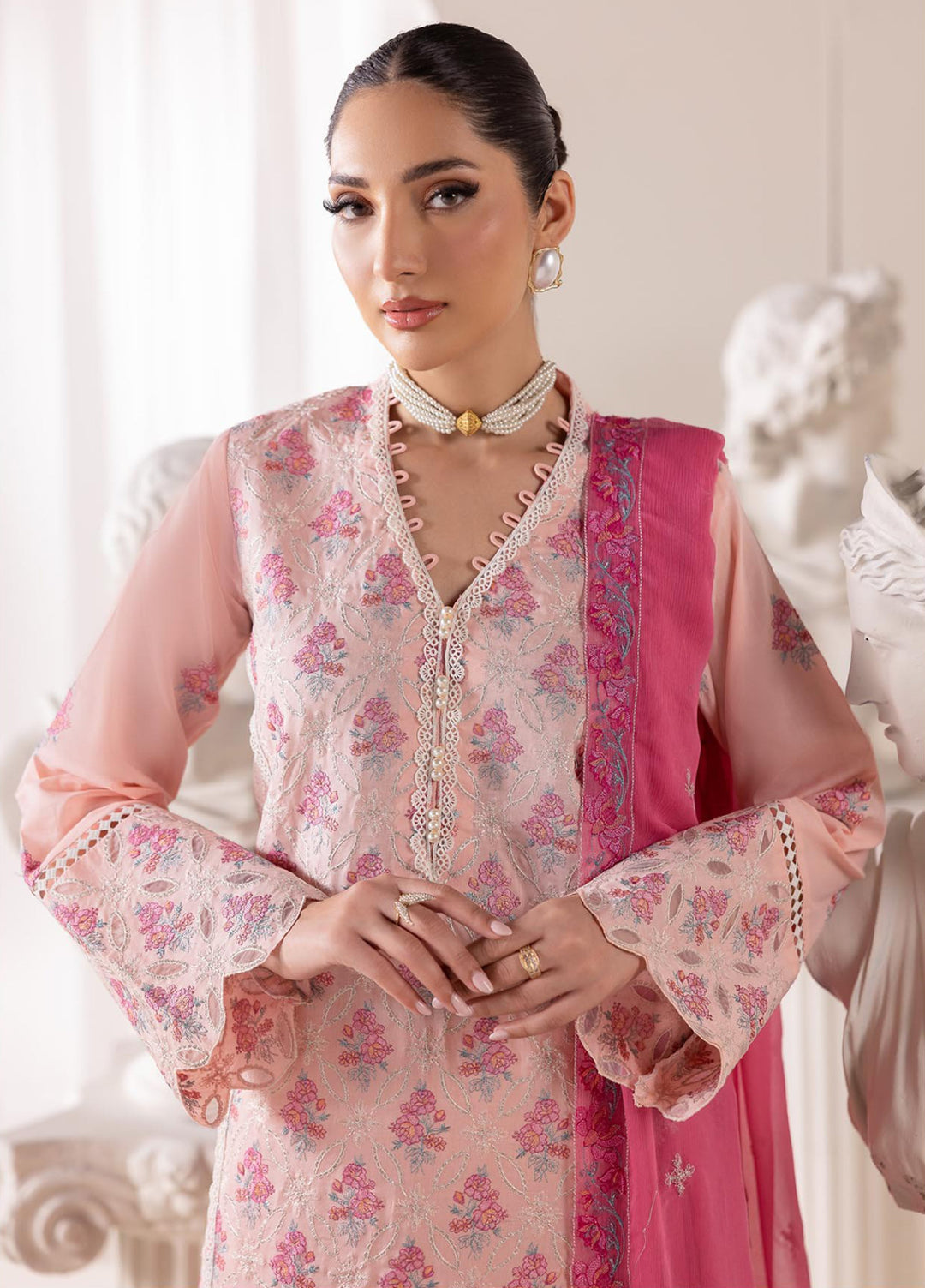 RajBari Exclusive Unstitched Embroidered Lawn 3 Piece Suit RB26UE D-2 - Summer Collection