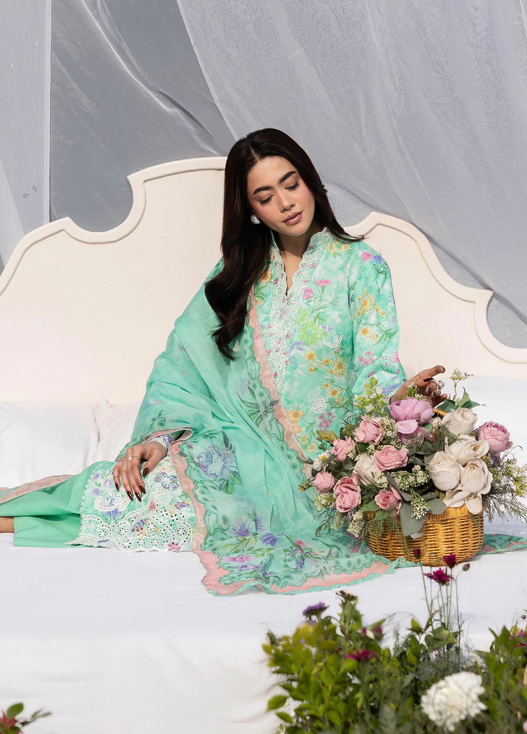 Summer Printkari Exclusive by RajBari Unstitched Embroidered Lawn 3 Piece Suit RB26USP D-08 - Casual Collection