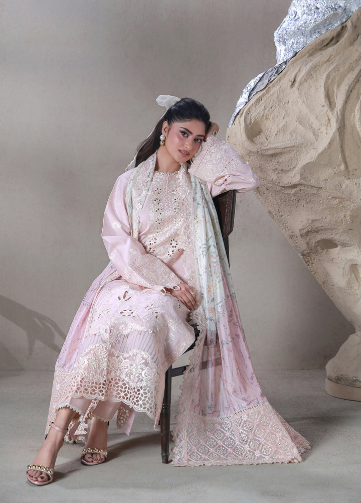 Saagar by Aabyaan Unstitched Embroidered Luxury Lawn 3 Piece Suit ABY26USL AL-5 Rimal - Festive Collection