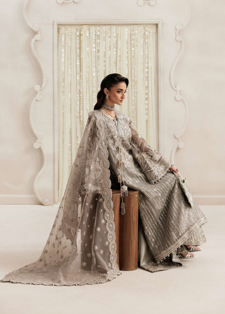 Aik Shaam by AIK Atelier Unstitched Organza Embroidered 3 Piece Suit AIK26US D-02 - Wedding Collection