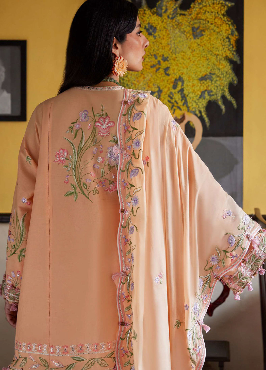 Wild Flower by Zaha Unstitched Embroidered Lawn 3 Piece Suit ZK26UWL ZF26-09 Apricot Mallow Bloob - Festive Collection