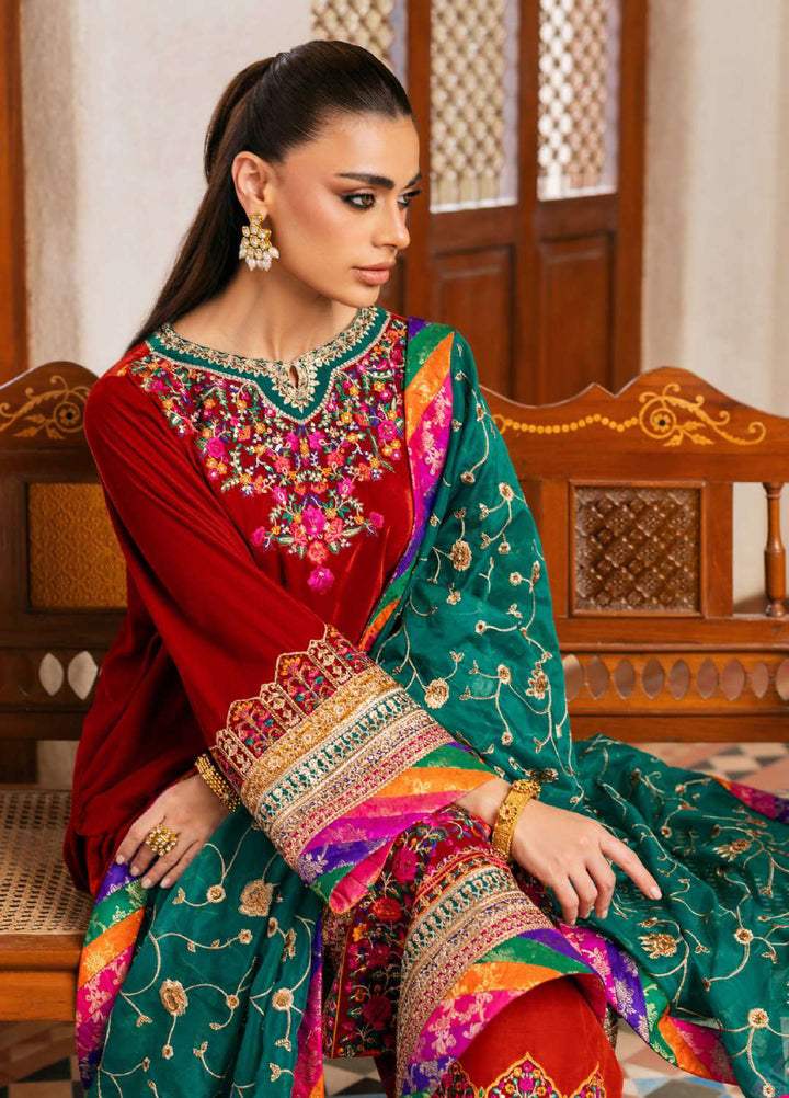 Zainab Chottani Unstitched Velvet Embroidered 3 Piece ZC25UV Sifa - Festive Collection