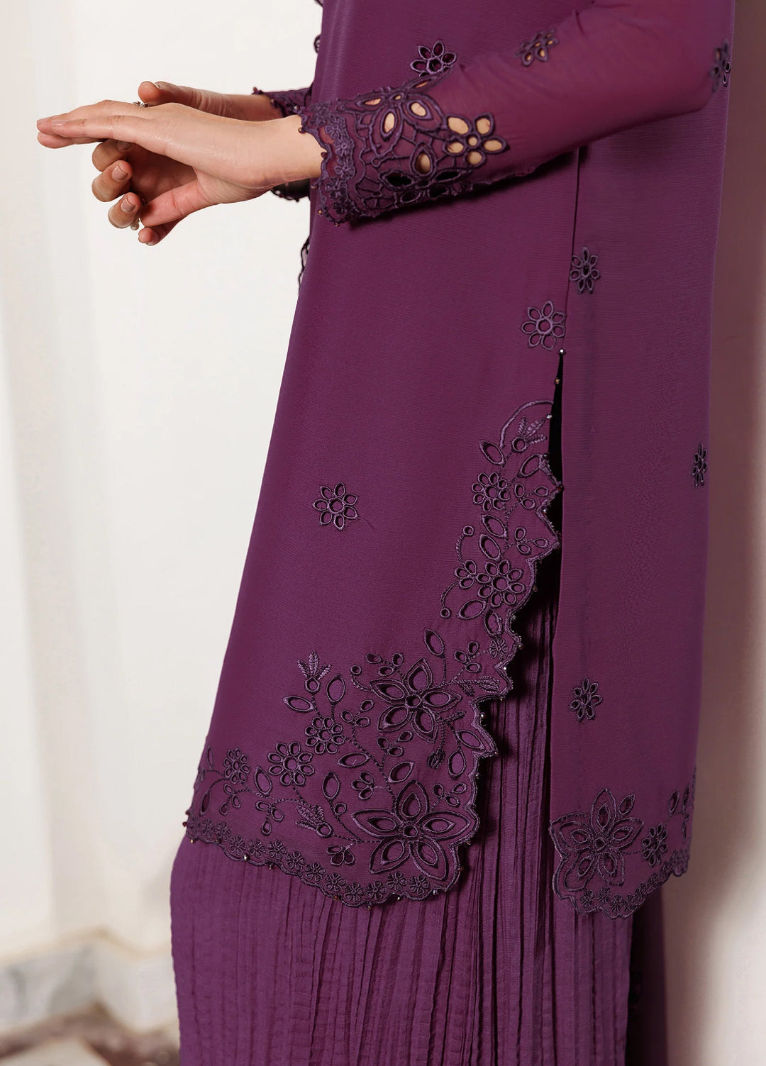 Nourah by Zarif Unstitched Embroidered Chiffon 3 Piece Suit ZR26UCN Nourah ZF/ZQH/WADHAI 08 - Festive Collection