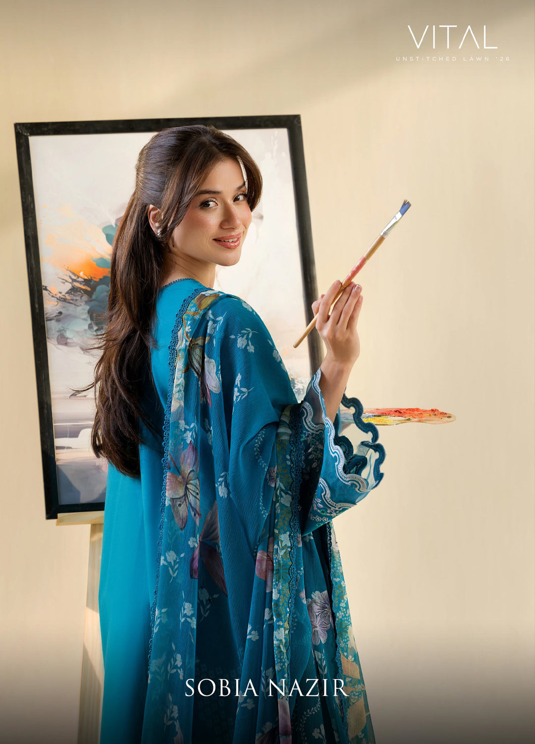 Vital by Sobia Nazir Unstitched Embroidered Lawn 3 Piece Suit SN26UVL 7A - Summer Collection