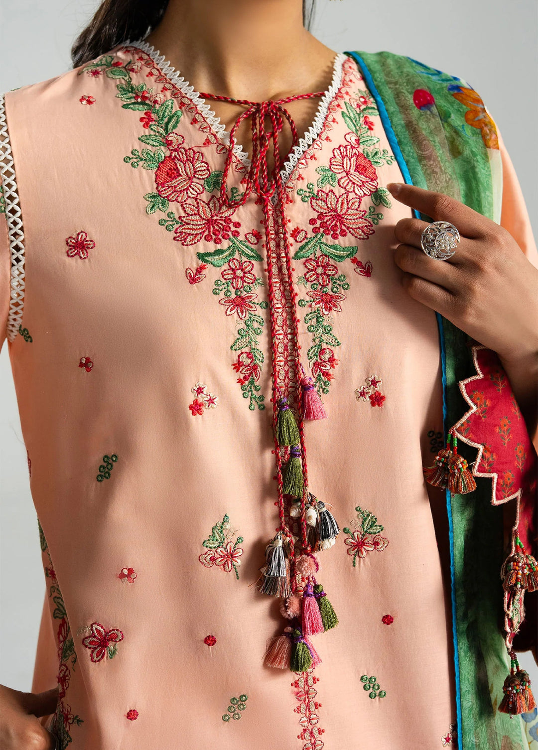 Zan by Hussain Rehar Unstitched Embroidered Lawn 3 Piece Suit HR26UZF Seftali D-102 - Festive Collection