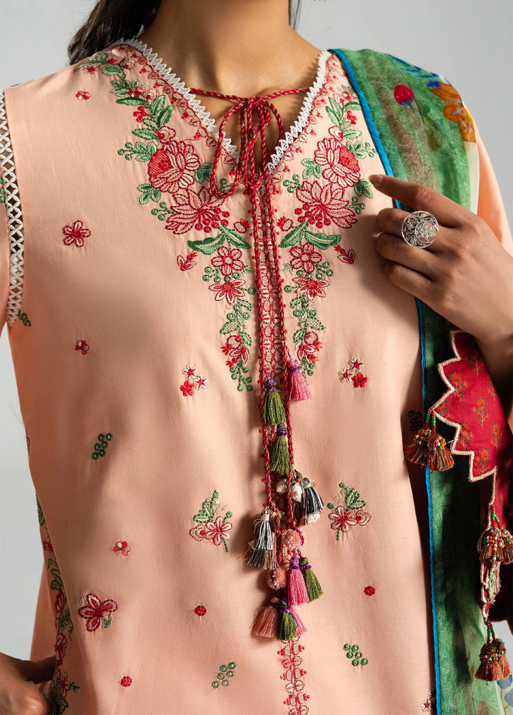 Zan by Hussain Rehar Unstitched Embroidered Lawn 3 Piece Suit HR26UZF Seftali D-102 - Festive Collection