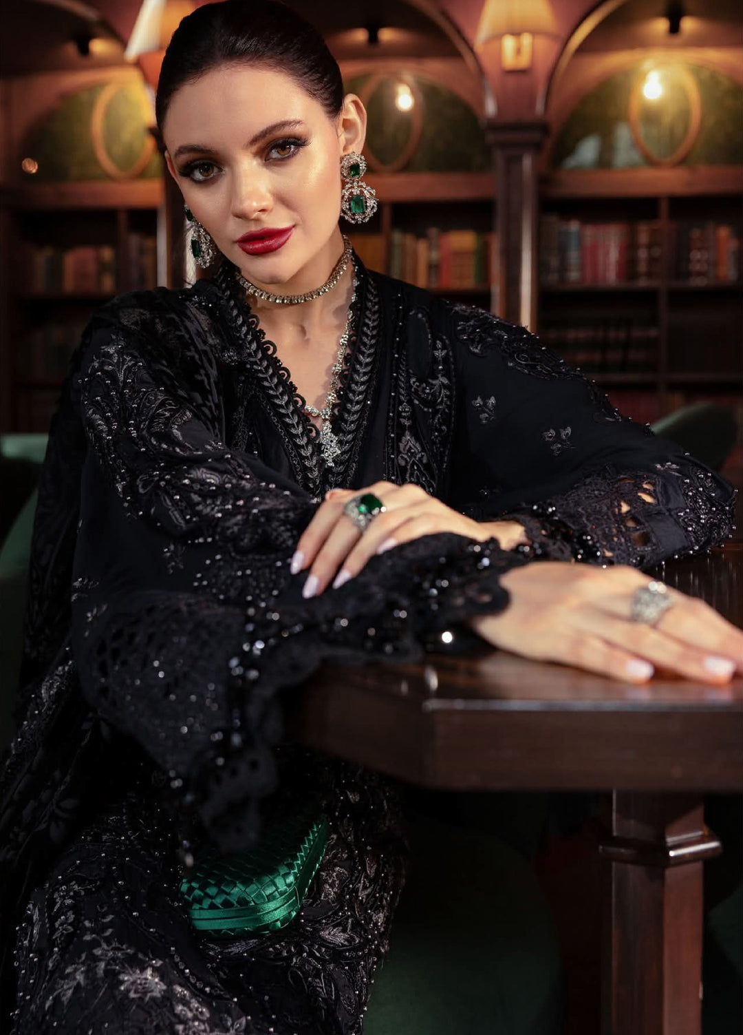 Luxe by Maria B Unstitched Embroidered Velvet 3 Piece MB25LW D7 - Winter Collection