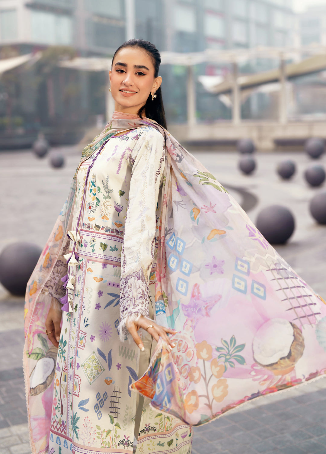 Zync by Florent Unstitched Embroidered Lawn 3 Piece Suit FL26ZU FZ-9A - Summer Collection