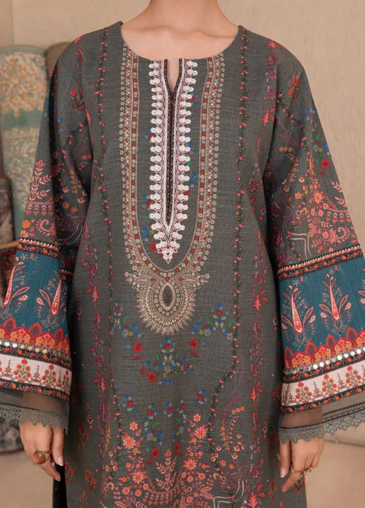 Jugnu by Chandan Nagri Women Pret Embroidered Khaddar 3 Piece Suit Roohi - Winter Collection