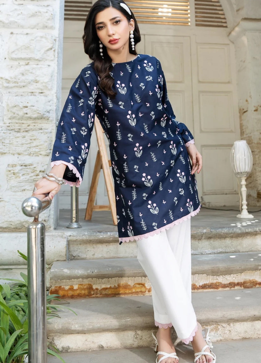 Dhaga Women RTW Embroidered Poly Cambric 2 Piece DHG26PCN Roselle - Eid Collection